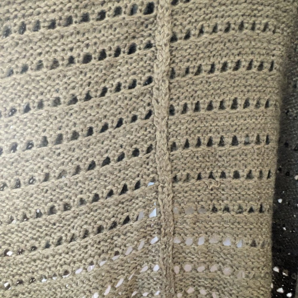 🌸 VENUS High/Low Duster Cardigan Sweater Open Front in Olive Green SIZE L - Picture 7 of 16